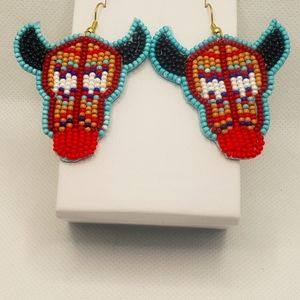 Bull skull earrings